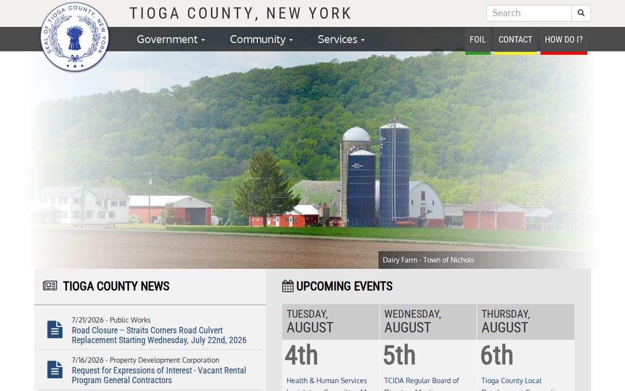 Tioga County criminal records government directory