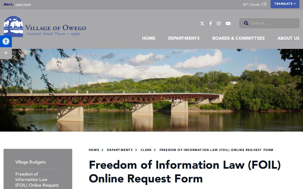Owego criminal record FOIL request form